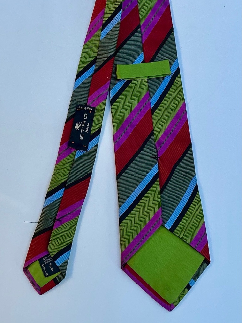 ETRO Milano colourful stripes all silk tie made in Italy 🇮🇹